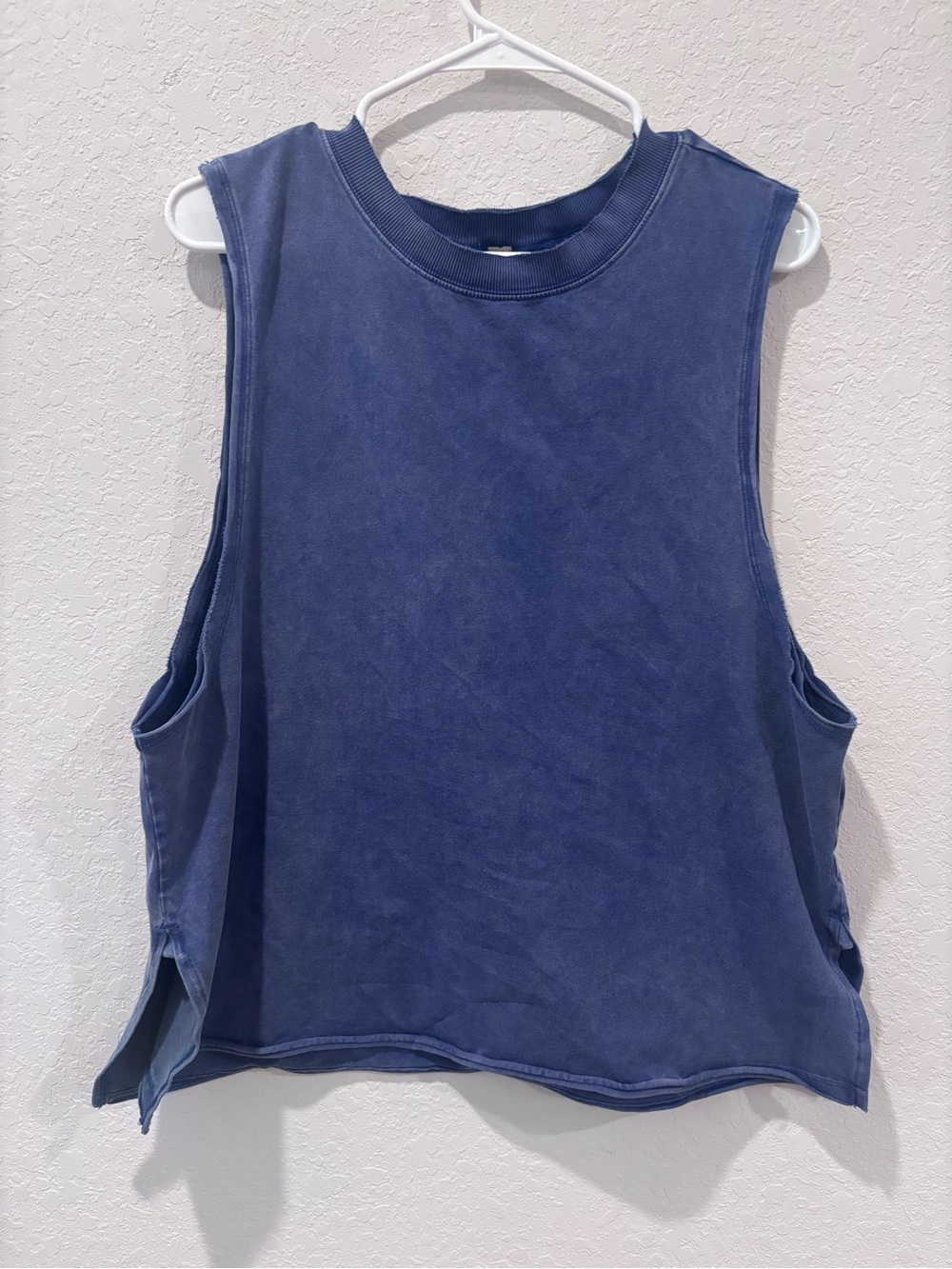 Intimately Free People Mineral Wash Muscle Tank M Indigo Blue Oversized Boxy